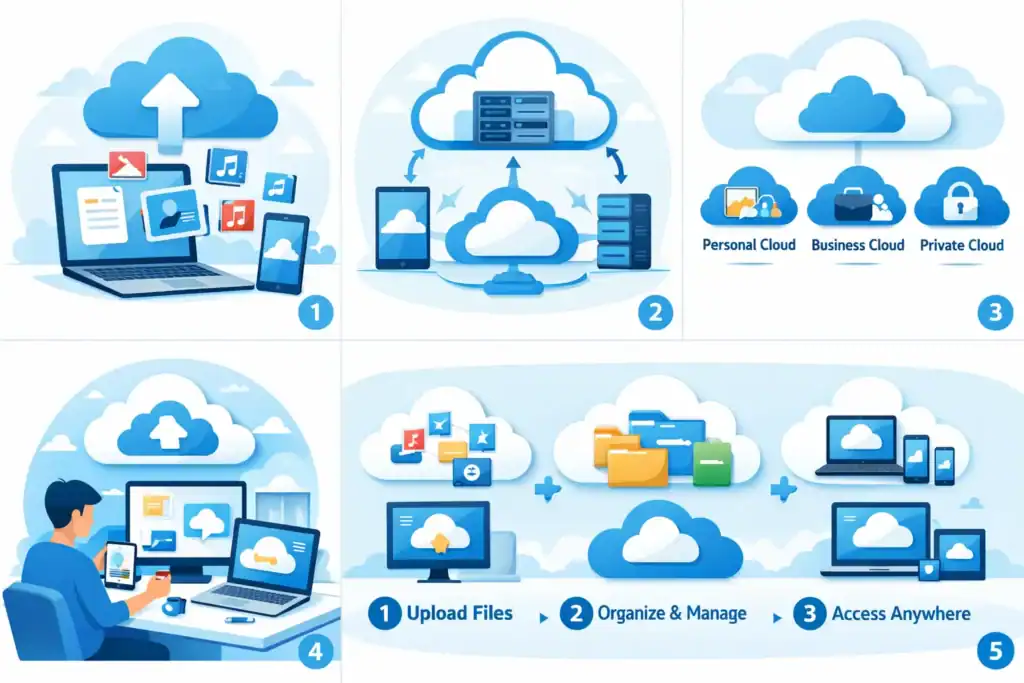 Different types of cloud storage including personal and business use